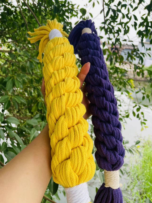 Handmade Jumbo Macrame Rope Candy for Big Dog, Sustainable