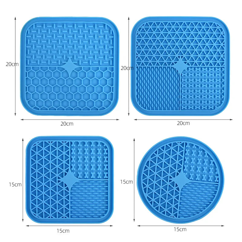 Silicone licking pad Pet Dog Lick Pad Bath Peanut Butter Slow Eating Licking Feeder Cats Lickmat Feeding Dog Lick Mat 15*15cm