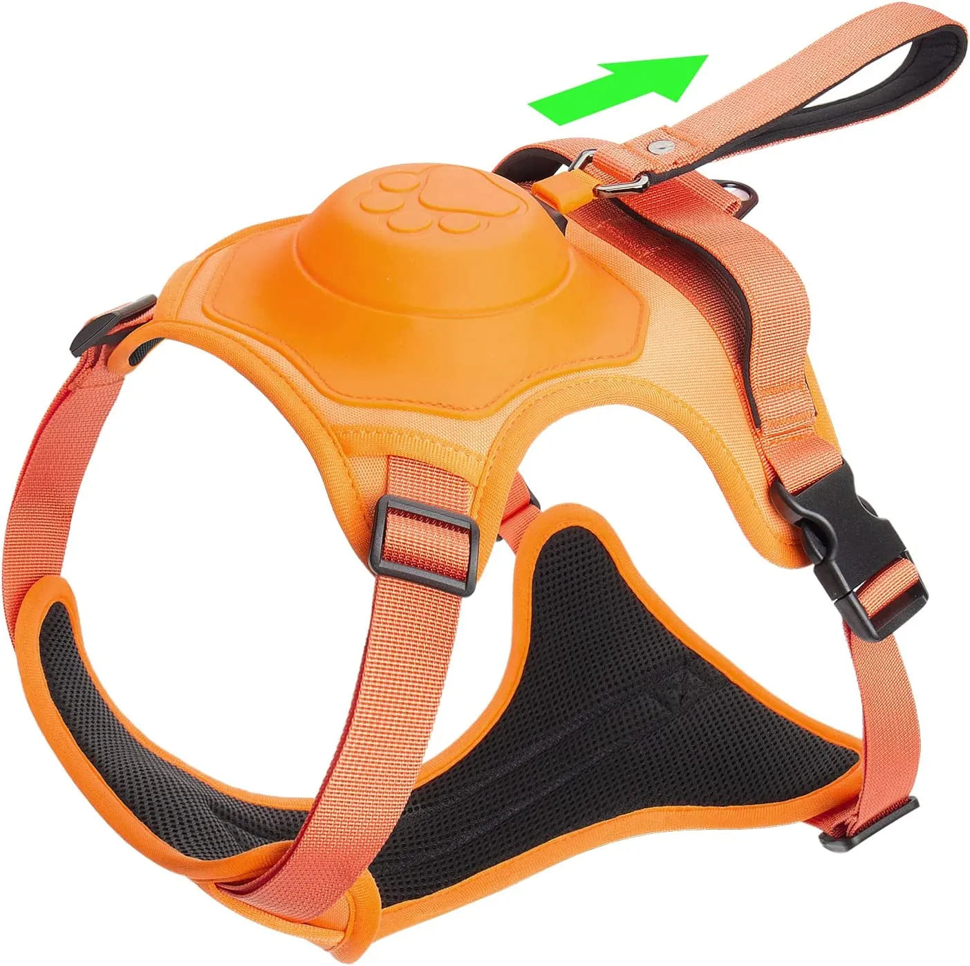 Dog Harness and Built-in Retractable Leash Auto-Lock & No-Pull Control Adjustable Pet Harness and Leash for Medium Large