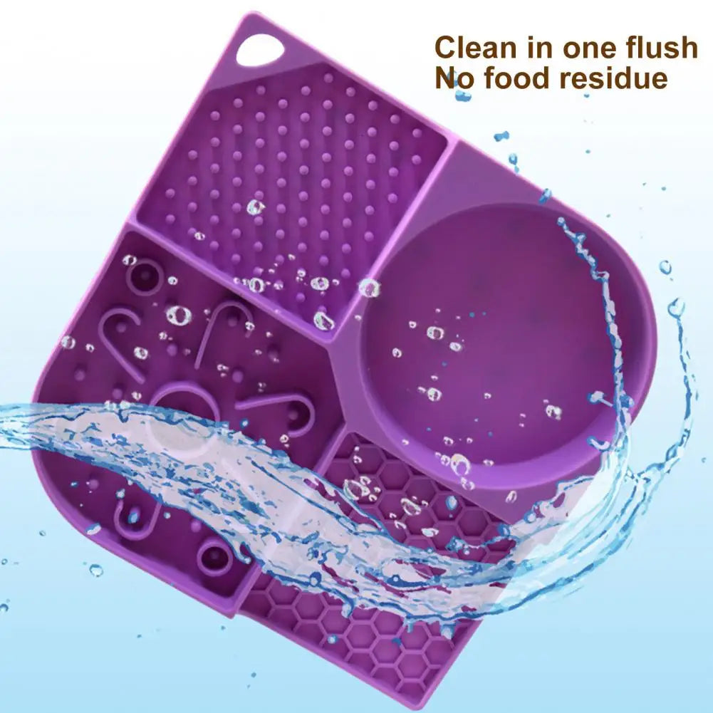 Food Mat Bowl Easy to Clean Cat Licking Mat No Odor Anxiety Relief Practical Medium Small Dogs Silicone Licking Mat Bowl