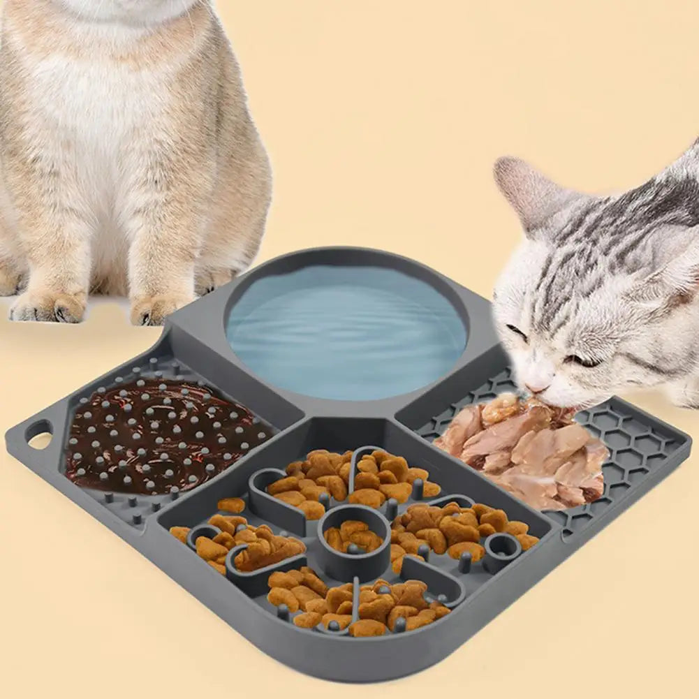 Food Mat Bowl Easy to Clean Cat Licking Mat No Odor Anxiety Relief Practical Medium Small Dogs Silicone Licking Mat Bowl