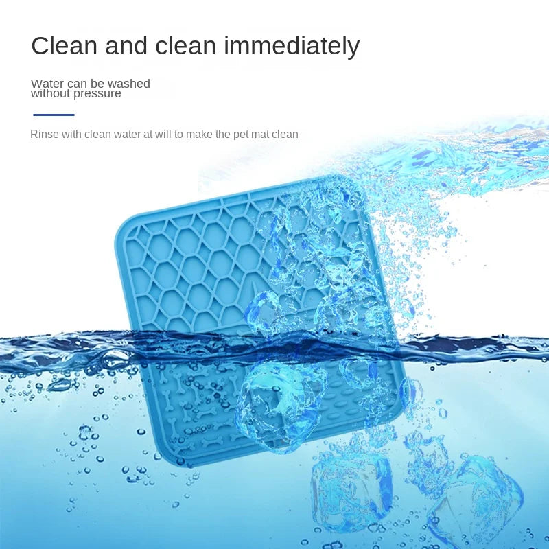 Silicone Pet Licking Pad Dog Slow Feeder Suction Cup Licking Food Utensil Bowl Training Dog Mat Food Plate Portable And Washable