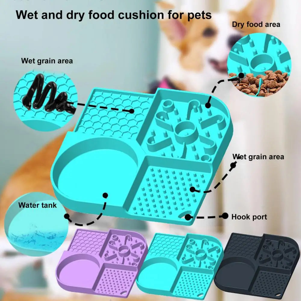 Food Mat Bowl Easy to Clean Cat Licking Mat No Odor Anxiety Relief Practical Medium Small Dogs Silicone Licking Mat Bowl