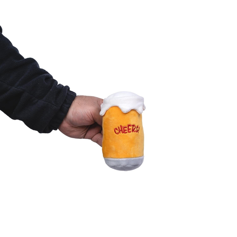 Beer-Cheers Crinkle and Squeaky Plush Dog Toy Combo Gift Set