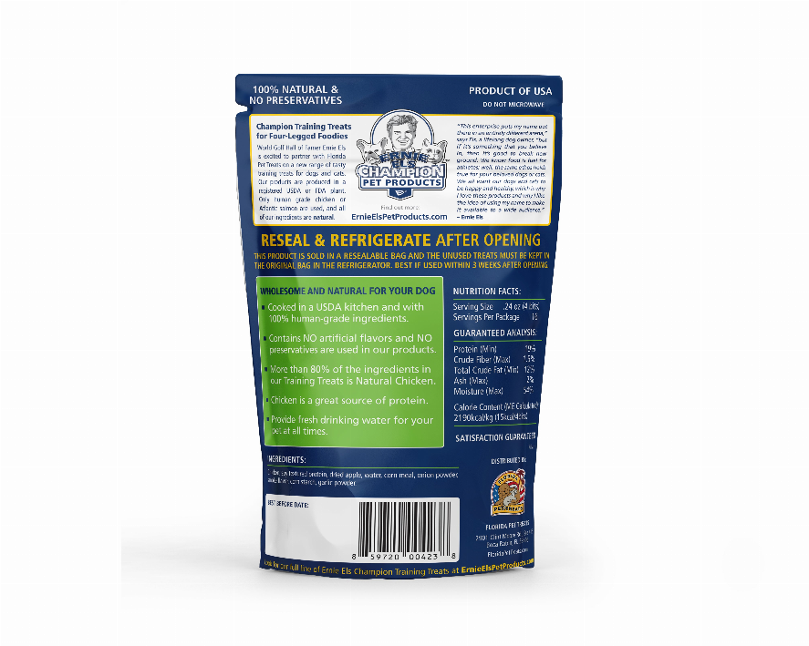 Ernie Els Champion Dog Treats made from Chicken and Apple