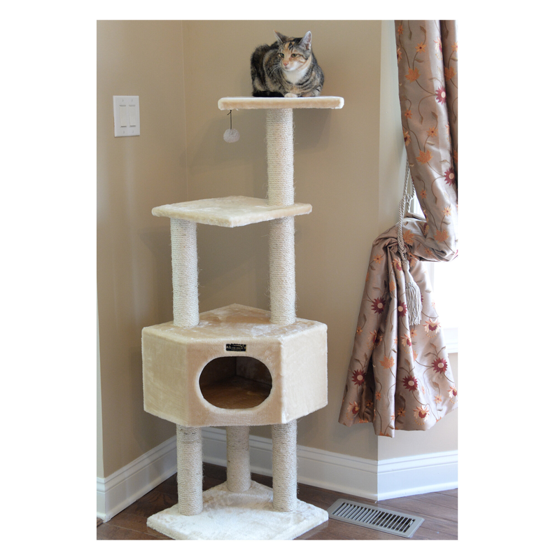 Real Wood 3 Tier Cat Tree, Armarkat Scratch furniture A5201
