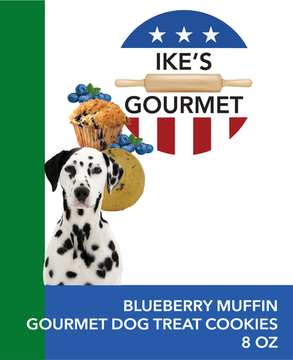 Ike's Gourmet Blueberry Muffin Dog Treat Cookies - Real Fruit Shortbread Cookies Vegan and All-Natural Grain and Gluten Free Made in USA