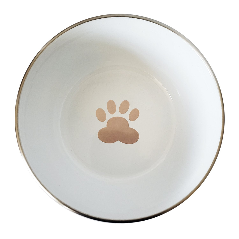 DUROBOLZ Deep Bowl with Rubber Bottom and Paw Print