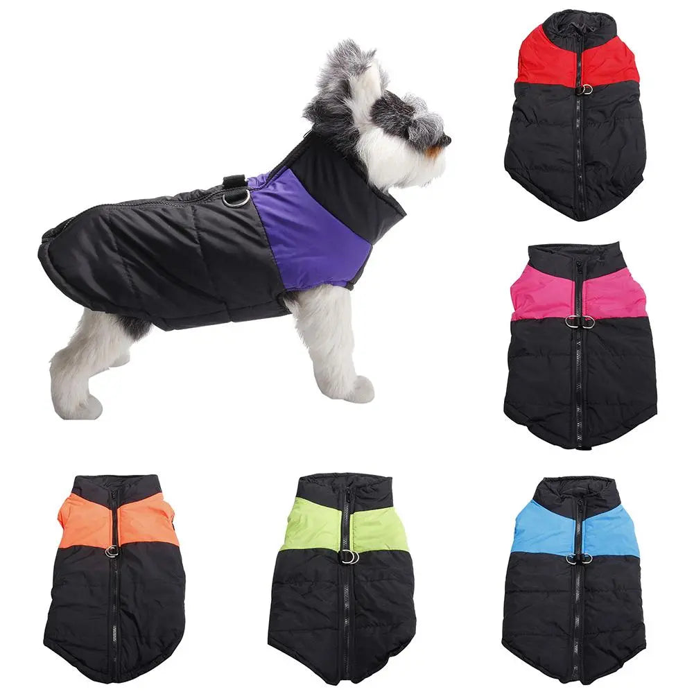 S-5XL Winter Pet Dog Clothes Coats Zipper Warm Waterproof Vest Jackets Apparel Buckle Thick Coat Pet Clothing Dog Accessories