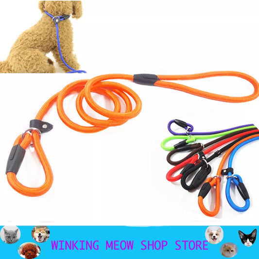 Dog Training Leash Slip Pet Dog Nylon Rope Lead Strap Adjustable Traction Collar For S\M\L\XL