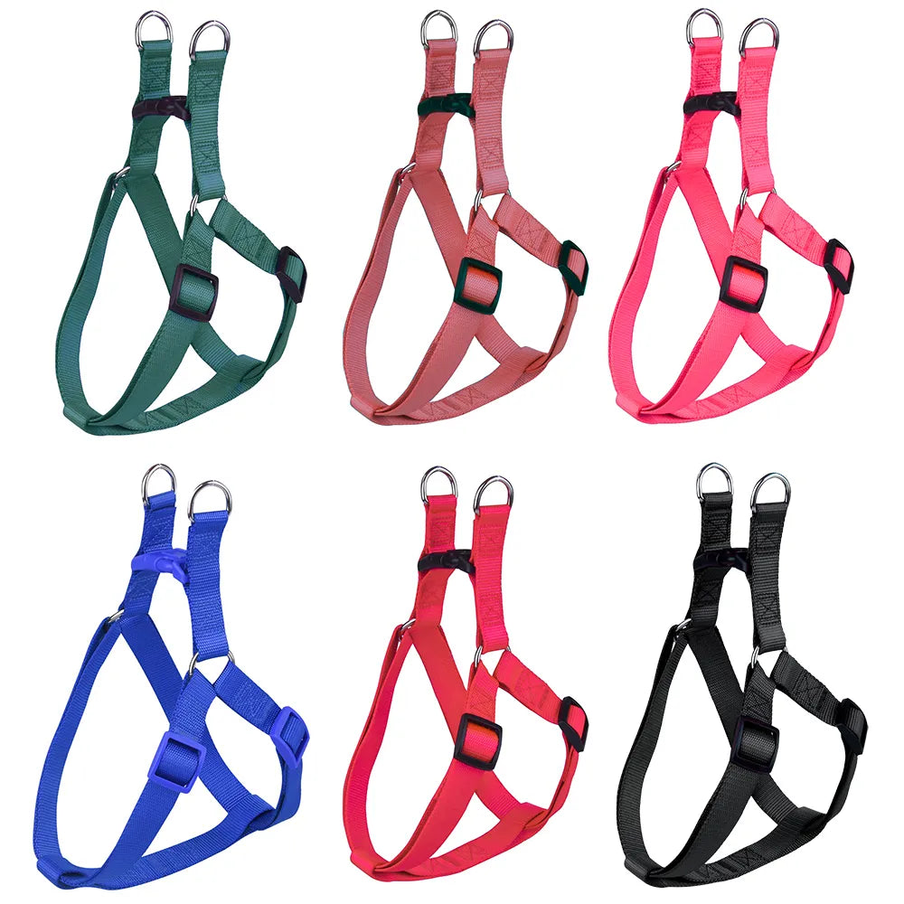 Nylon Pet Dog Harness No Pull Adjustable Dog Leash Vest Classic Running Leash Strap Belt for Small and Medium Dogs