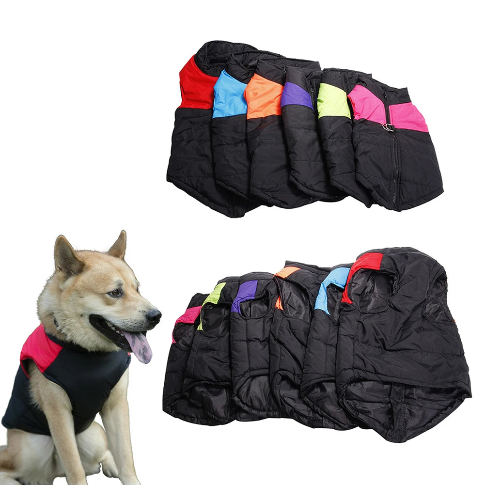 S-5XL Winter Pet Dog Clothes Coats Zipper Warm Waterproof Vest Jackets Apparel Buckle Thick Coat Pet Clothing Dog Accessories