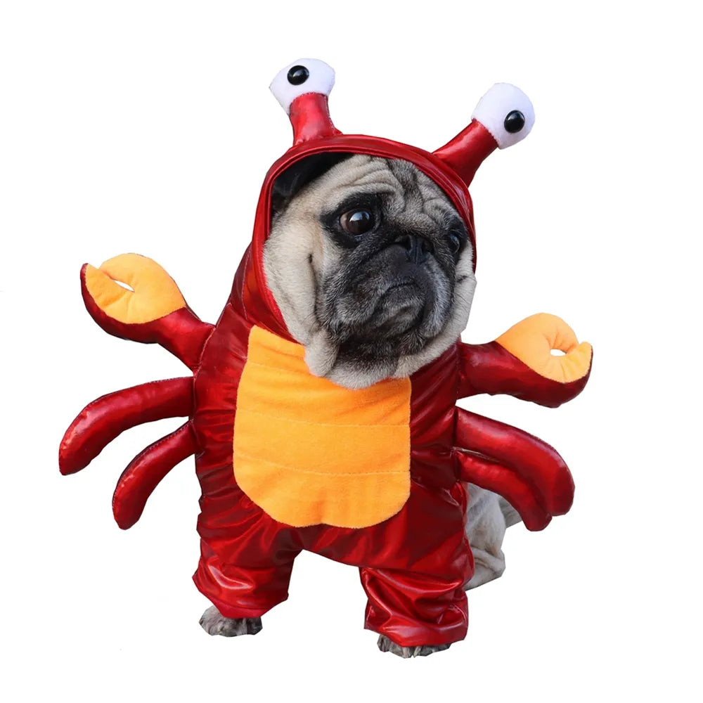 Funny Halloween Pet Dog Costumes Crab Suit Cosplay Clothes For Small Medium Dogs Cats Chihuahua Puppy Pet Dressing Up Clothing