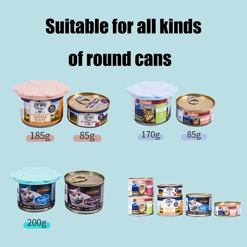 3 in 1 Silicone Dog Cat Canned Lid Reusable Portable Food Sealer Spoon Pet Food Cover Fresh Tin Cover Cans Cap Pet Accessories