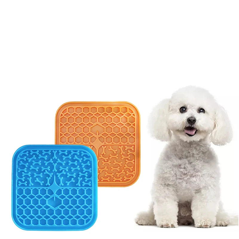 Pet Lick Silicone Mat for Dogs Pet Slow Food Plate Dog Bathing Distraction Silicone Dog Sucker Food Training Feeder Cat Supplies