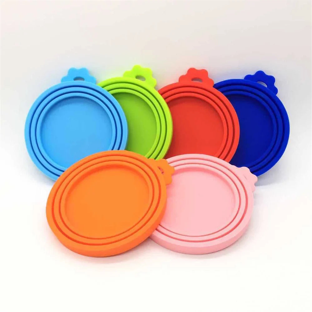 1/2PCS Reusable 3 In 1 Pet Food Can Silicone Cover Dogs Cats Storage Tin Lid Seal Cover Pet Supplies Suitable For 65/75/85mm