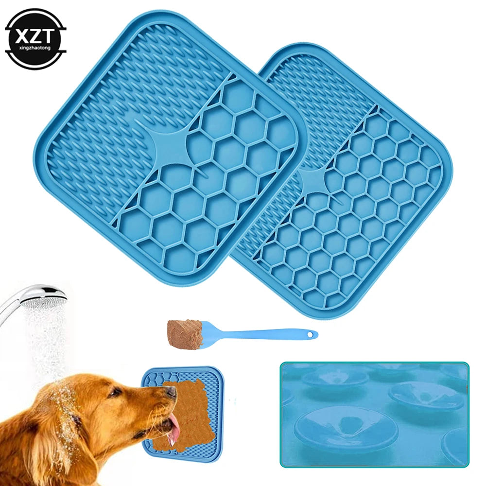 Pet Products Mat For Dogs Cats Slow Food Bowls With Suction Cup Feeding Food Silicone Lick Pad Dog Slow Feeders Treat Dispensing