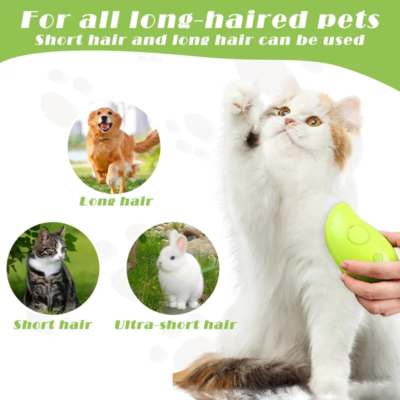 Cat Steam Brush Pet Massage Comb Cat Dog Grooming Comb Electric Spray Water Spray Cats Bath Brush Hair Brushes Grooming Supplies