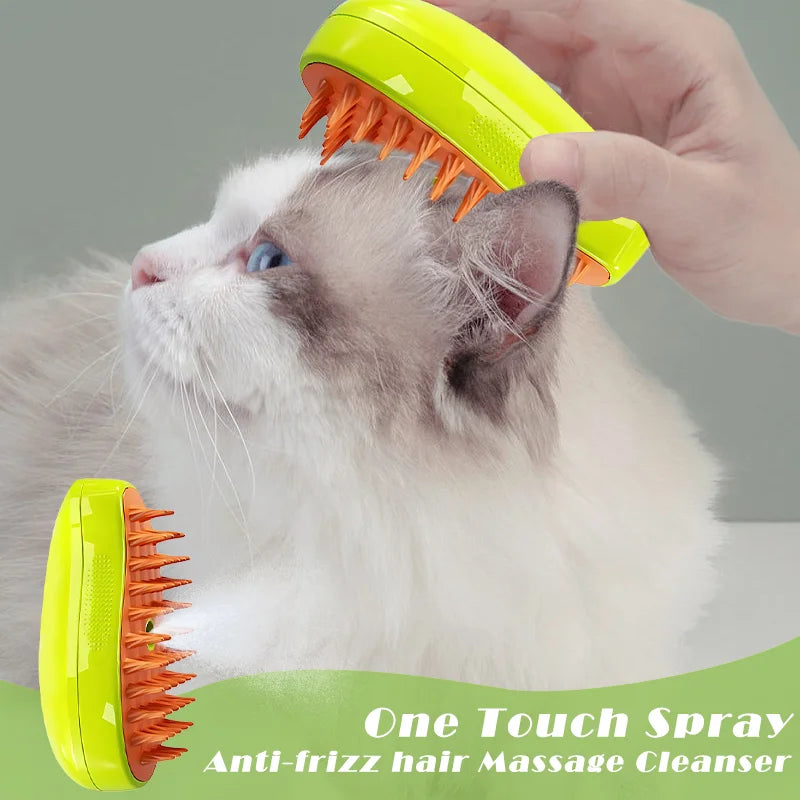 Cat Steam Brush Pet Massage Comb Cat Dog Grooming Comb Electric Spray Water Spray Cats Bath Brush Hair Brushes Grooming Supplies