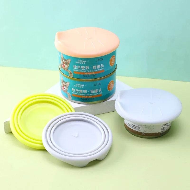 Silicone Canned Lid Sealed Feeders Food Can Lid For Puppy Dog Cat Storage Top Cap Reusable Cover Lid Health Pet Daily Supplies