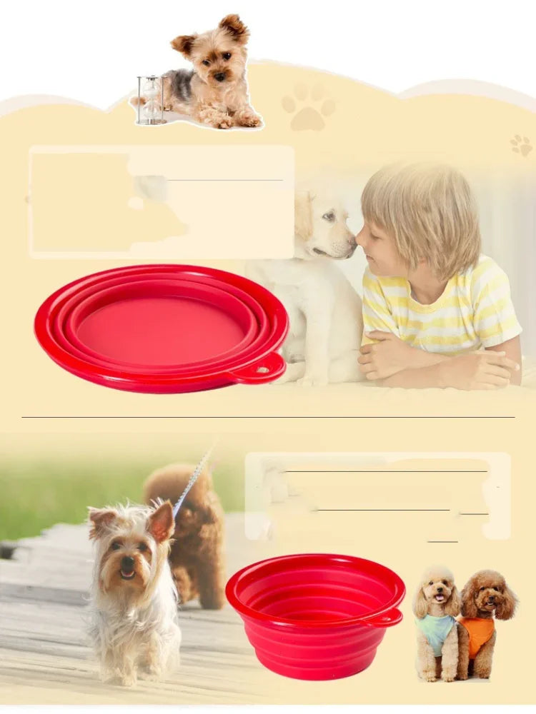 Dog Dish Collapsible Pet Indoor Outdoor Food Portable Water Bowls For Bowl With Travel Container Carabiner And Lid