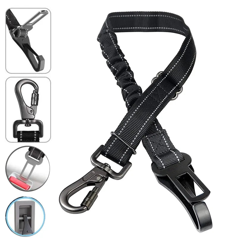 Adjustable Pet Dog Car Seat Belt  Safety Leash Vehicle Belts Reflective Nylon Rope Harness Dog Accessories for Small Large Dogs