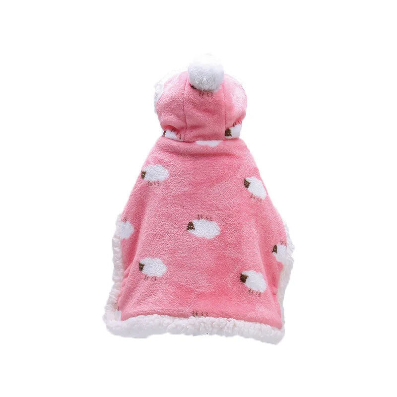 Winter Dog Cloak Pet Clothes Large and Small Dog Coat Cloak Flannel Cotton Coat Corgi Warm Clothes Cat Clothes Dog Costume