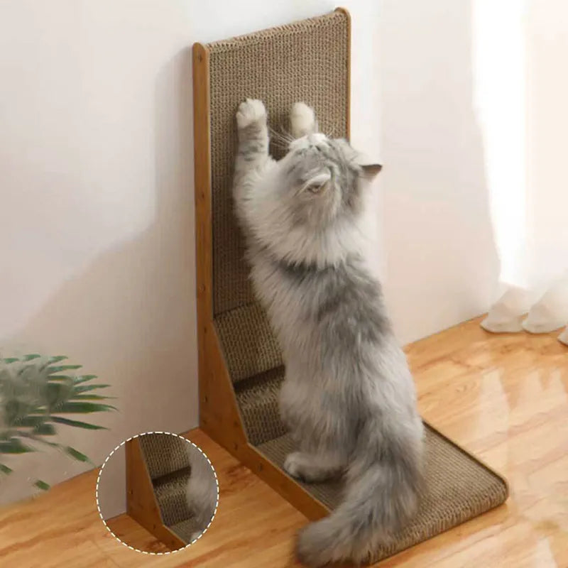 Cat Scratching Board L-shaped Detachable Corrugated Paper Cat Scraper Durable Cat Training Grinding Claw Toy Furniture Protector