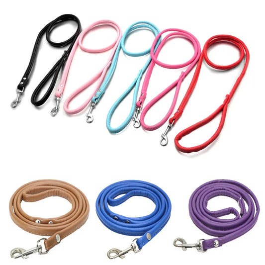 Pu Leather Dog Leashes Small Pet Walking Leash Adjustable Dog Leads Puppy Pet Supplies