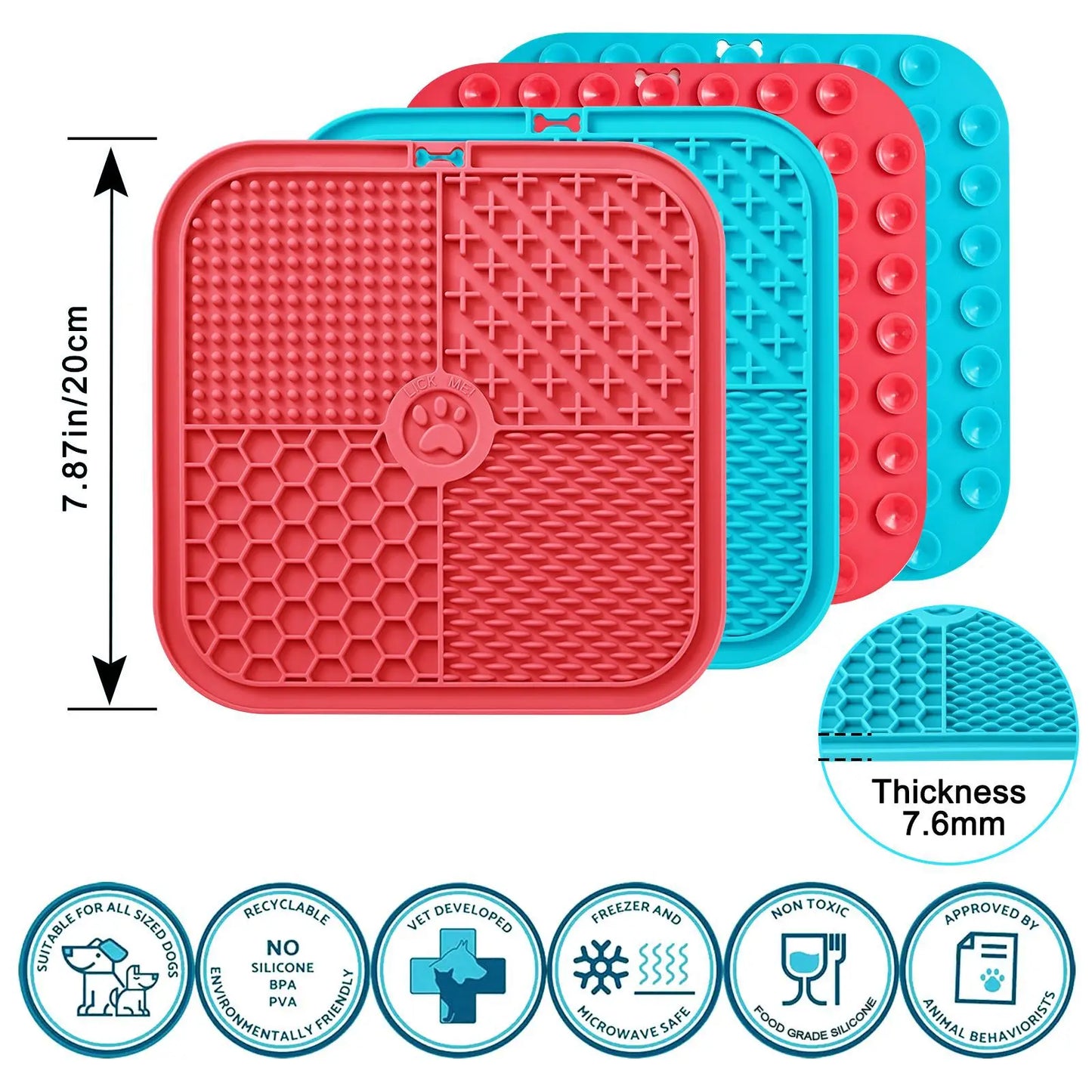 Licking Mats for Dogs and Cats Lick Mats with Suction Cups for Dog Anxiety Relief Cat Peanut Butter Lick Pad Dog Treat Mat