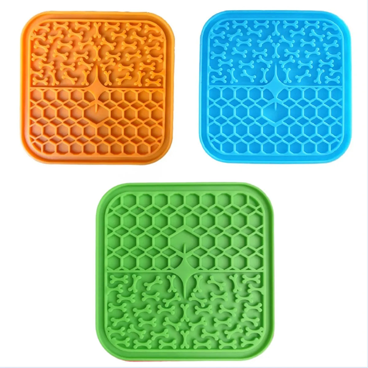 Pet Cat Slow Food Bowl Silicone Licking Pad Training Plate Food Grade Dog Bath Distraction Suction Cup Training Mat Pet Supplies