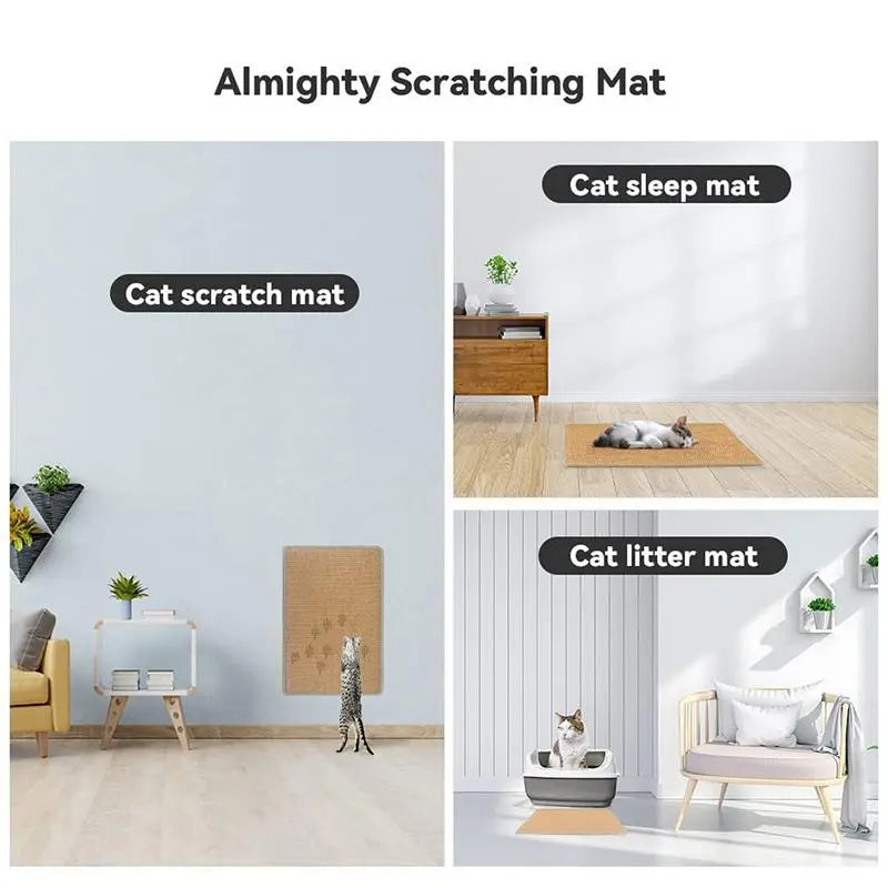 Cat Scratcher Pad Natural Sisal Mats Pet Scratching Board Cat Pad for Claws Stress Relief Durable Cat Scratch Pad for Kittens