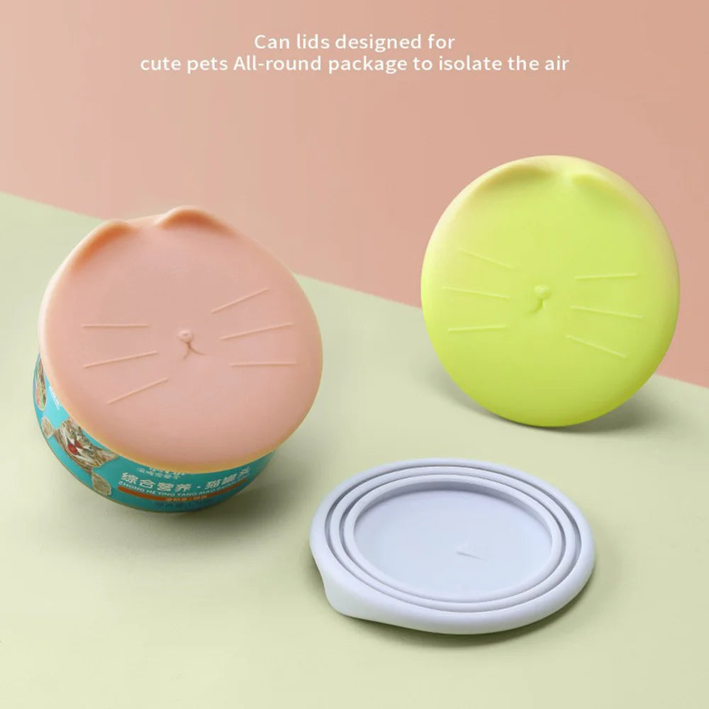 Silicone Canned Lid Sealed Feeders Food Can Lid For Puppy Dog Cat Storage Top Cap Reusable Cover Lid Health Pet Daily Supplies