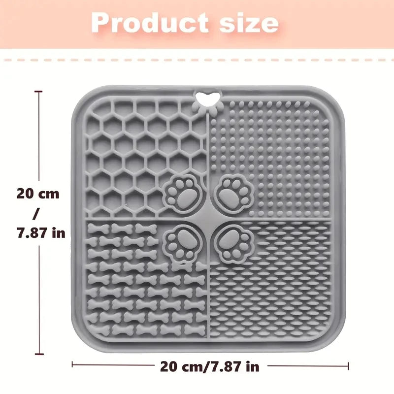 1pc Silicone Pet Slow Feeder Mat Lick Pad With Suction Cup PetPlacemat For Dog Anxiety Relief Supply With Scraper