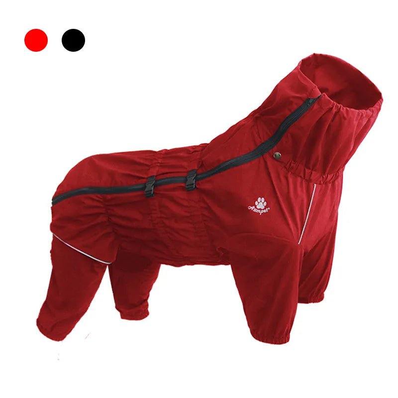 Pet Dog Coat Outdoor Jacket Pet Waterproof Winter Warm Clothes Big Jumpsuit Reflective Raincoat For Medium Large Dogs