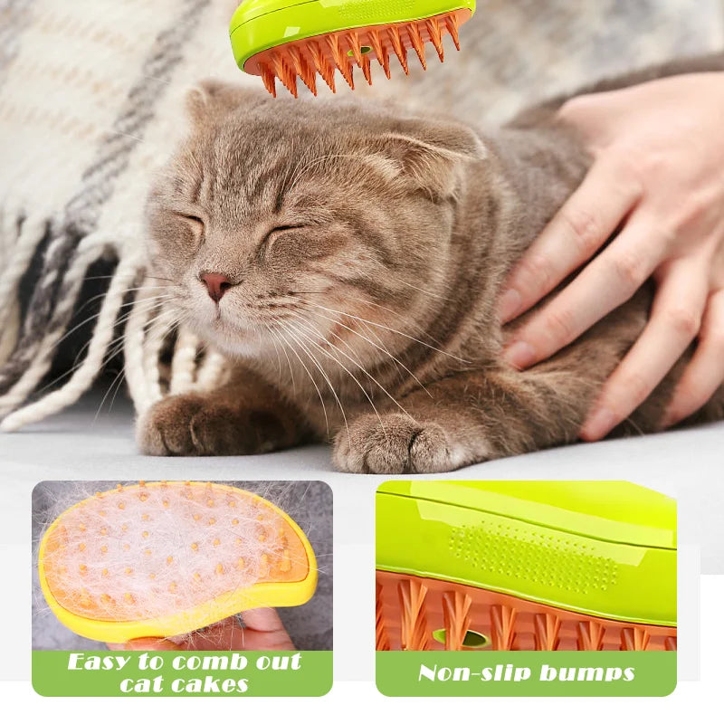 Cat Steam Brush Pet Massage Comb Cat Dog Grooming Comb Electric Spray Water Spray Cats Bath Brush Hair Brushes Grooming Supplies