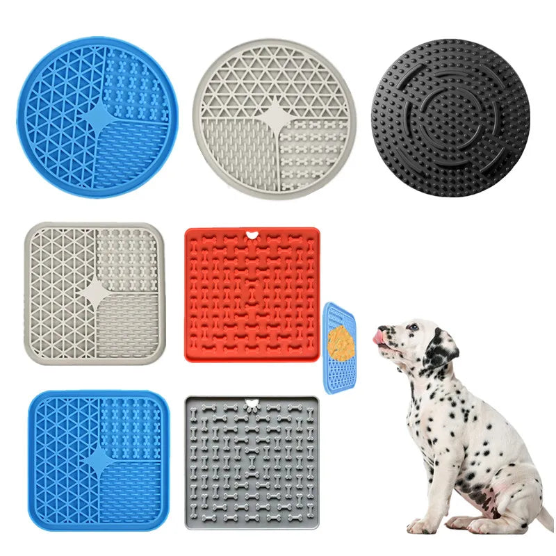 Mat for Pet Dogs Cats Slow Food Bowls with Suction Cup Feeding Food Bowl Silicone Dog Lick Pad Dog Slow Feeders Treat Dispensing