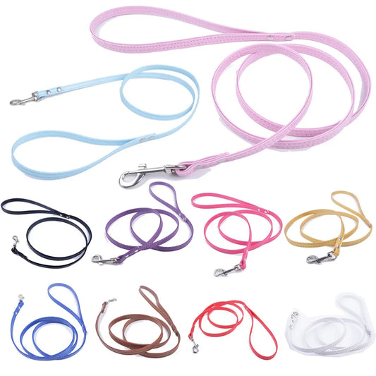 Pu Leather Dog Leashes Chihuahua Small Dog Accessories Puppy Leads Pet Supplies Black Pink Red Blue White Colors