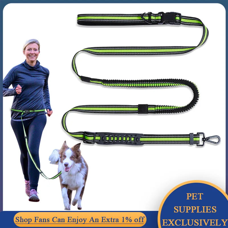 Hands Free Dog Leash Running Jogging Waist Belt Reflective Pet Chain Traction Rope Leads for Small Large Dogs Puppy Accessories