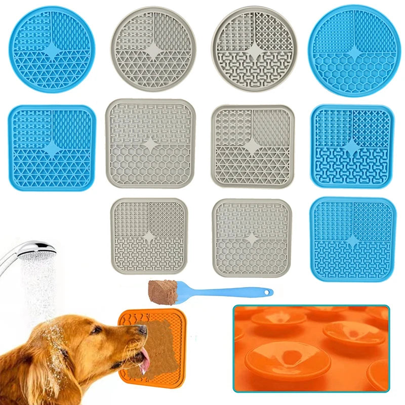 Silicone licking pad Pet Dog Lick Pad Bath Peanut Butter Slow Eating Licking Feeder Cats Lickmat Feeding Dog Lick Mat 2023