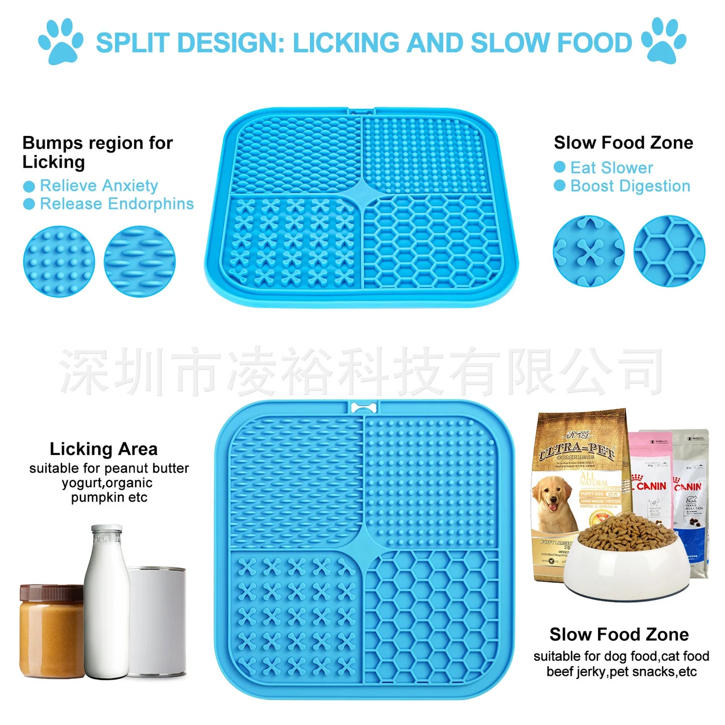 Licking Mats for Dogs and Cats Lick Mats with Suction Cups for Dog Anxiety Relief Cat Peanut Butter Lick Pad Dog Treat Mat