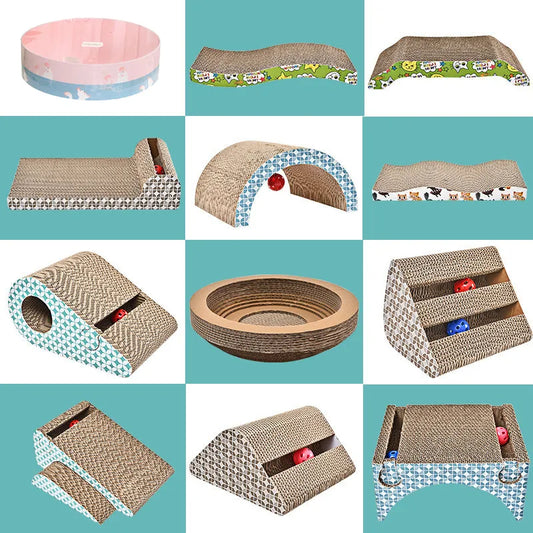 Cat Scratch Board Pad Grinding Nails Interactive Protecting Furniture Cat Toy Corrugated Large Size Catw Scratcher Toy Cardboard