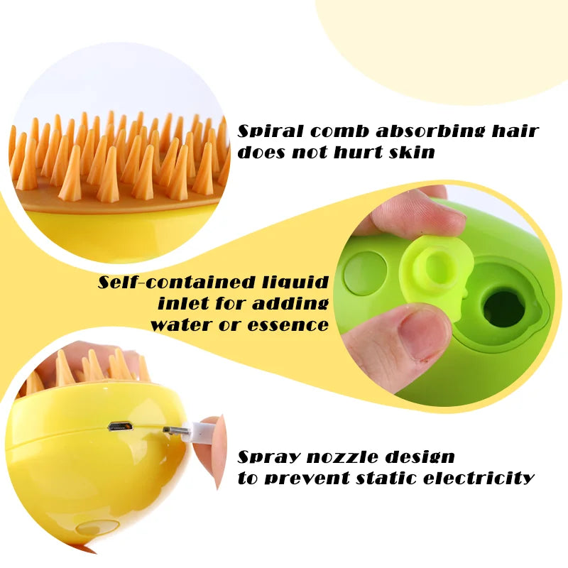 Cat Steam Brush Pet Massage Comb Cat Dog Grooming Comb Electric Spray Water Spray Cats Bath Brush Hair Brushes Grooming Supplies