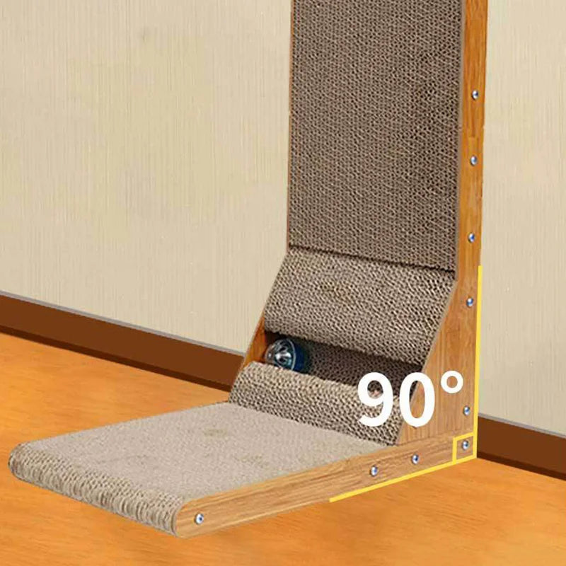 Cat Scratching Board L-shaped Detachable Corrugated Paper Cat Scraper Durable Cat Training Grinding Claw Toy Furniture Protector