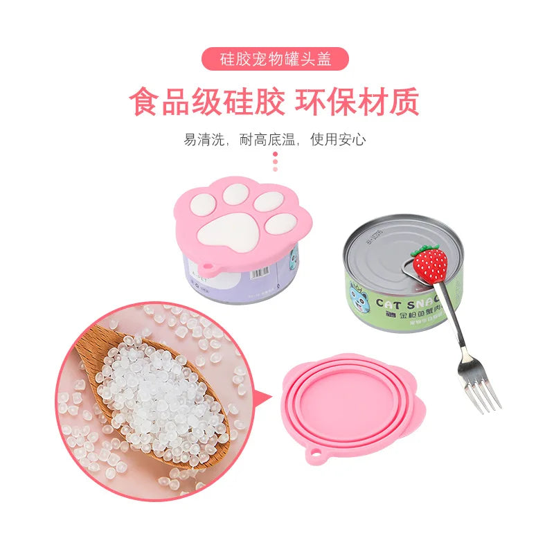 Silicone Canned Lid for Pet Food Canned Sealed Feeders for Puppy Cat Storage Top Cap Reusable Cover Health Pet Daily Supplies