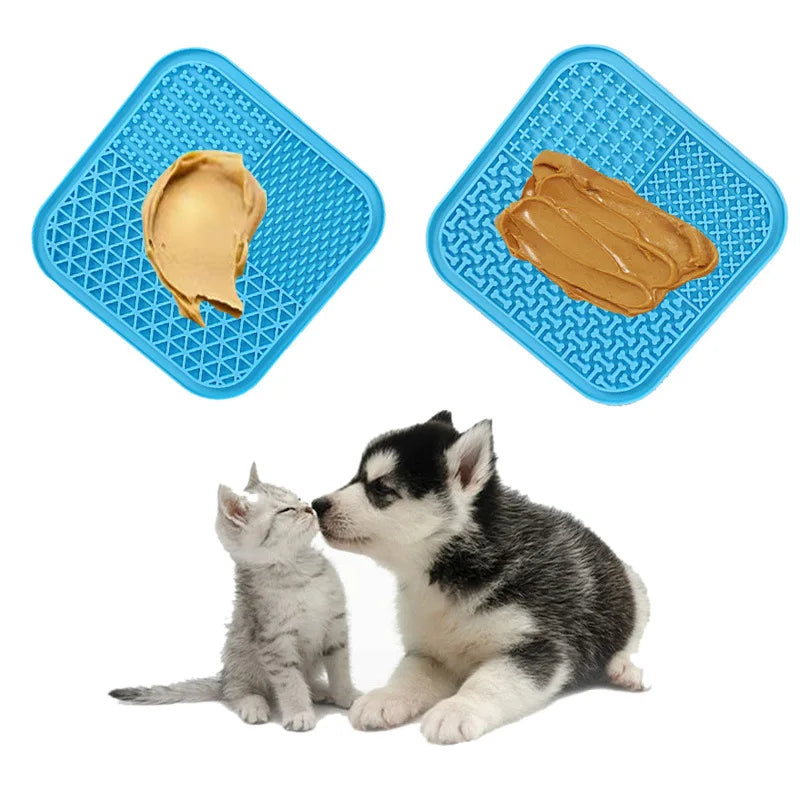 Mat for Pet Dogs Cats Slow Food Bowls with Suction Cup Feeding Food Bowl Silicone Dog Lick Pad Dog Slow Feeders Treat Dispensing