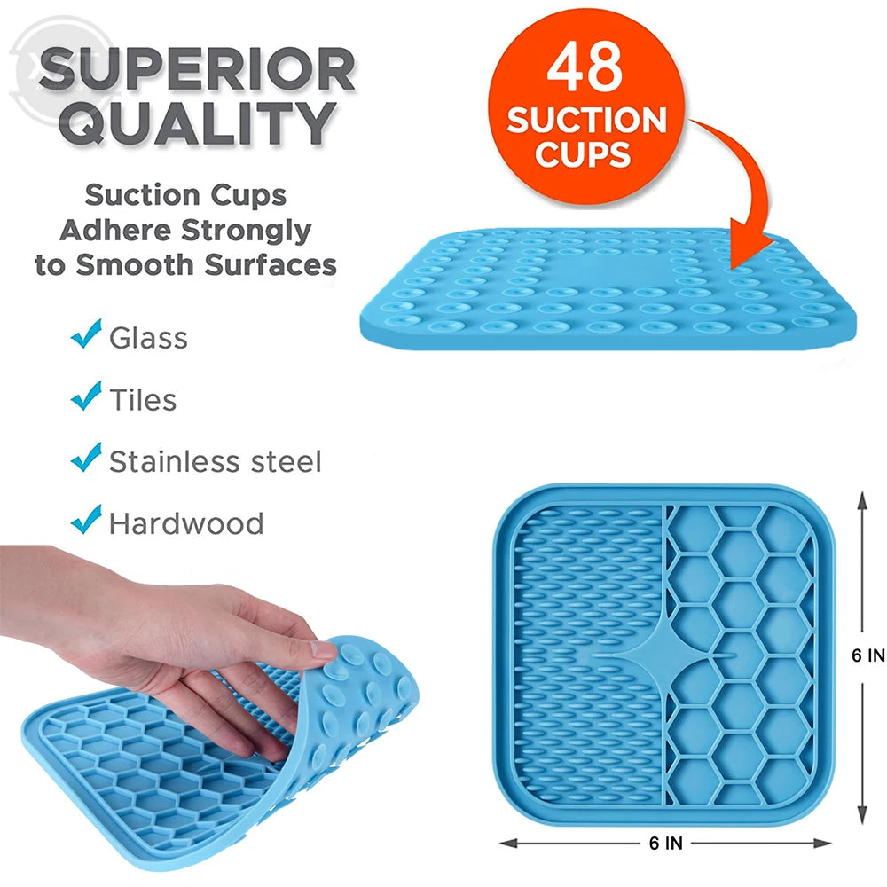 Pet Products Mat For Dogs Cats Slow Food Bowls With Suction Cup Feeding Food Silicone Lick Pad Dog Slow Feeders Treat Dispensing