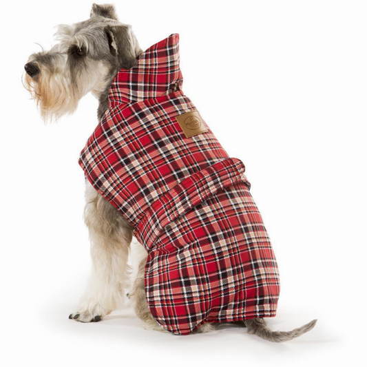 Dog Coat In Blue, Brown, Red, Red Tartan