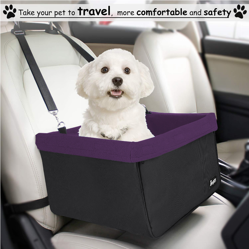 JESPET & GOOPAWS Dog Booster Seats for Cars, Portable Dog Car Seat Travel Carrier with Seat Belt for 24lbs Pets