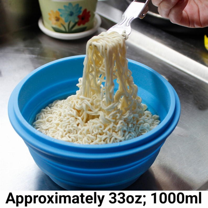 Mr. Peanut's Collapsible Silicone Camping Bowl with Lid & Foldable Fork